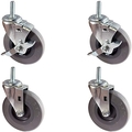 Casterhq Stem Casters W/ 5/16"x1" Long Threaded Stem, 2 Swivels w, PK4 HD-31316-22-TPR-TLB